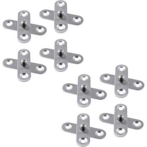 Ensemble de 8 charnières de porte, charnières de porte intérieures, charnières de porte faciles à installer, charnières de meubles, charnières de placard de cuisine en acier inoxydable, 56 x 1 (1/5)