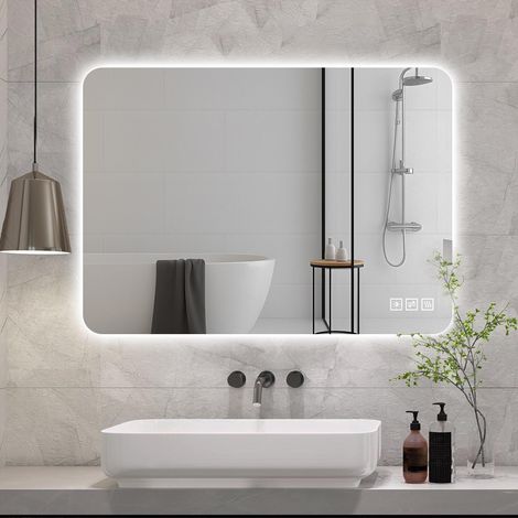 Miroir de salle de bain LED 70×90cm – Miroir mural rétroéclairé sans cadre Ce produit de haute qualité allie esthétique