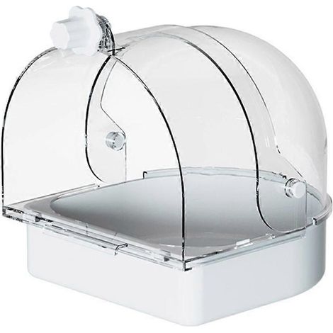 Baignoire pour perruches, bain pour oiseaux, accessoire de douche pour cage de perruche, maison de bain pour calopsitte, récipient de bain pour oiseaux exotiques. (1/4)