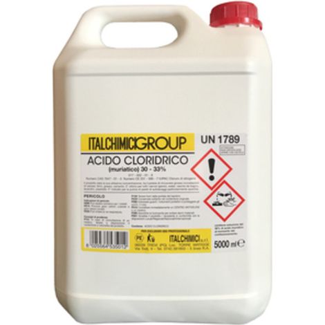 ACIDO MURIATICO PURO AL 33 DA 5 L- ITALCHIMICI- 4,0 pz
