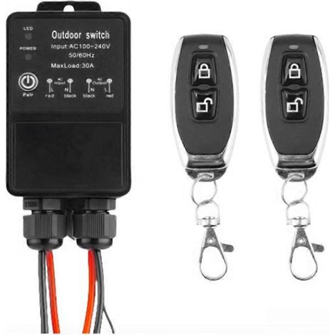 Leistungsstarker 433-MHz-Funkschalter, 220 V – inklusive Fernbedienung – Schwarz (1/5)