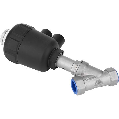 Vanne d'angle à commande pneumatique, raccord fileté, corps en acier inoxydable avec enveloppe en plastique renforcé, vanne vapeur 1/2 pouce DN15 (1/5)