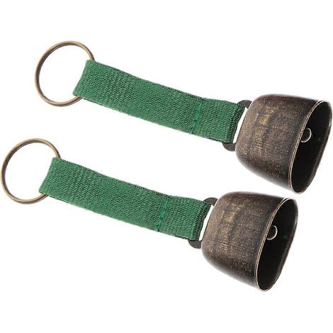 Ensemble de deux clochettes anti-ours pour l'extérieur, vertes, adaptées au camping et à la chasse, son clair, très pratiques. (1/5)