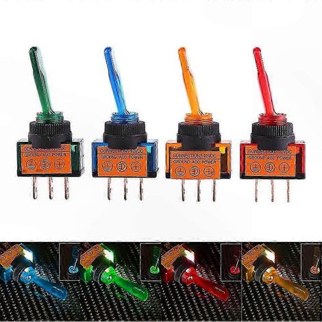 4er-Pack SPST 12V 20A LED-Wippschalter für Autos, Boote, LKWs - Ein/Aus-Steuerung (1/4)