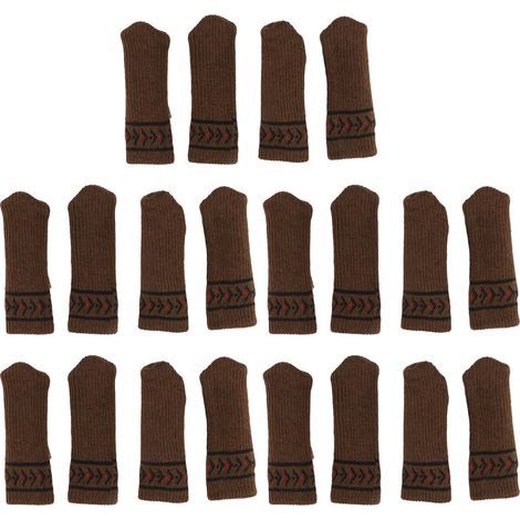 20 pièces chaise jambe protecteur Table meubles capuchon couvre prévenir les rayures sans bruit épaissi tricoté tapis de sol ensemble marron (1/5)