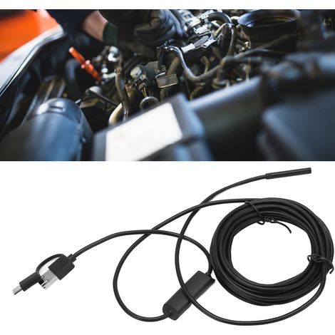 AN100-5.5 Endoscope portable 3 en 1 haute définition avec câble flexible de 5,5 mm pour téléphones Android et inspection automobile (10 m)
