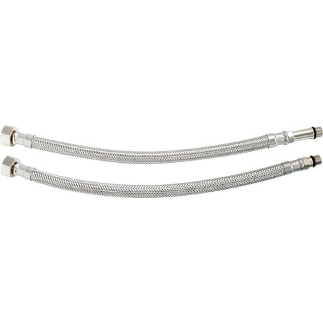 SOMATHERM FOR YOU - Set di 2 sanitari flessibili in acciaio inossidabile - 30 centimetri - DN8 (1/2)