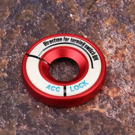 Anneau lumineux déco contacteur démarrage voiture cercle cache clé alliage alu 4x0,8 cm rouge pour VW Golf 4 5 6 Jetta Bora 1 pièce (1/5)
