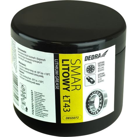 Graisse au lithium DEDRA ŁT 43 - 0,5 kg - pour roulements lisses et à rouleaux
