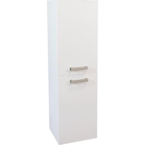 ONDEE ZEN - Colonne de Salle de Bain SMART - A suspendre - 2 Portes - 35cm - Finitions Blanc