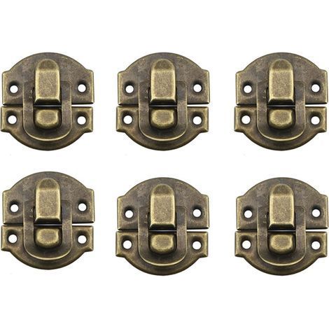 Latch and latch, small size vintage box metal buckle lock hasp vintage box door shell box iron set antique drawer latch (1/4)