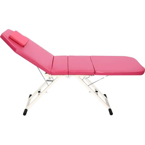 Table de massage, dossier réglable, design ergonomique, Rose (1/2)