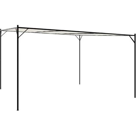 Belvédère blanc 4 x 4 m 180 g/m² tissu et acier - Tonnelle de jardin terrasse ombrage extérieur kiosque réception (1/5)