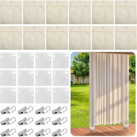 Set mit 12 Gewichtssäcken für Outdoor-Vorhänge – Tragbarer Gewichtssack – Sandsack für Outdoor-Vorhänge – Gewichte für robuste Vorhänge für Pavillons, Cabanas, Pergolen und Zelte (1/5)