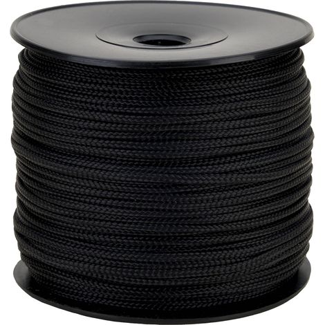 Corda intrecciata Polypro nera Ø 1,5 mm Bobina 100 m - Corda esterna, corda fai da te, corda fai da te, nero (1/3)