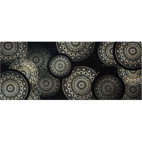 Boston-Teppich 50x120cm Mandala Schwarz - Idmat