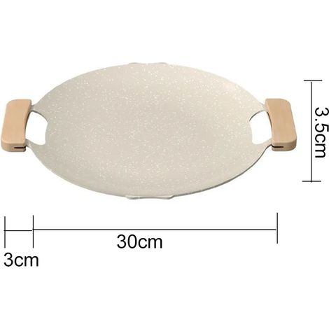 Poêle à pâtisserie ronde pour le camping, poêle à frire antiadhésive, plateau de barbecue avec pince alimentaire et poignée anti-brûlure, réchaud de camping portable (1/3)