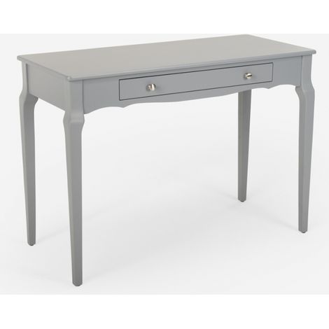 Tavolino consolle scrivania mobile ingresso shabby chic legno 106x47cm Toscano - Grigio
