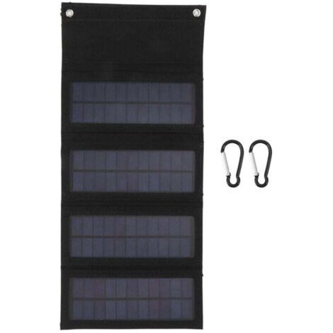 Chargeur Solaire Portable 40W, Sac Pliable, Panneau Solaire Pliable, Chargeur de Panneau Solaire Monocristallin pour Charge d'urgence (Noir)