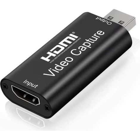 Cartes de Capture Audio vidéo, 1080p Adaptateur HDMI vers USB, Carte Portable Plug & Play Capture pour Streaming vidéo en Direct (1/4)