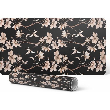 Alfombrilla protectora de vinilo con estampado floral vintage moderno, 90x45 cm. (1/5)