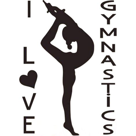 Jeffergarden Autocollant de gymnastique I Love, autocollant décoratif mural de fond de salon et de chambre à coucher-DOU