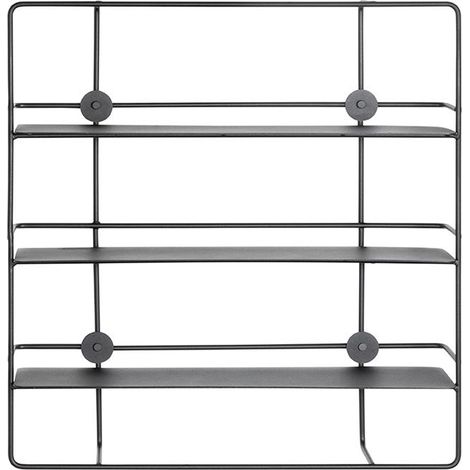 Etagère murale, meuble étagère murale en métal coloris noir -longueur 53 x profondeur 14 x hauteur 56 cm (1/5)