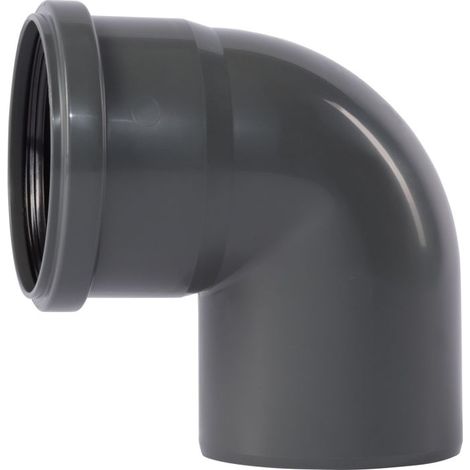 Coude HTsafe 174140 DN/OD 90 – Angle 87° – Raccord d'évacuation PVC – Triple lèvre d'étanchéité pour insonorisation – Ostendorf (1/2)