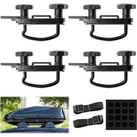 Support De Fixation Pour Coffre De Toit - Forme U - Acier Galvanise - Universel Pour Voiture - Lot De 4 (1/4)