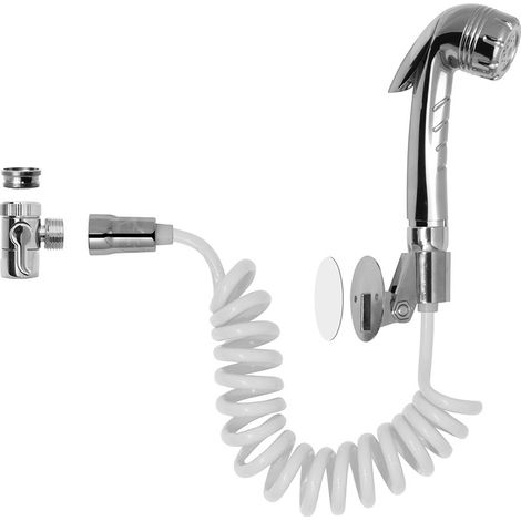 Doccia a pulsante duplex sally cromato con flessibile estensibile a molla e supporto inclinabile idro-bric blidup0070cr (1/5)