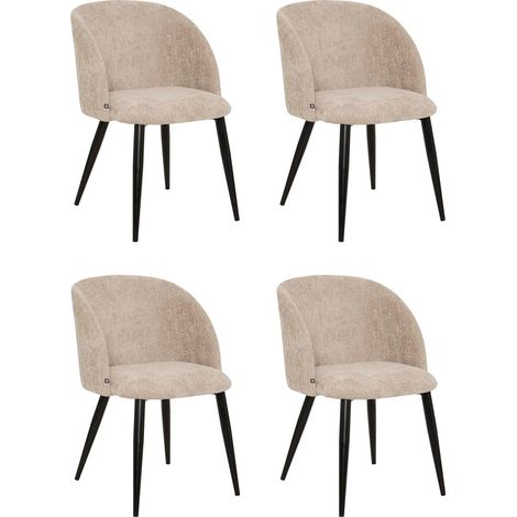 Lot de 4 Chaises Design "Céleste" 80cm Beige (1/5)