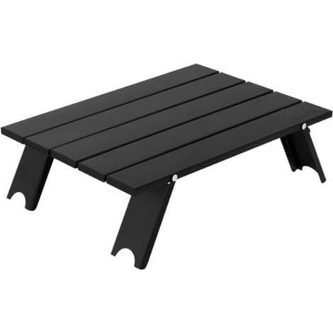 Table pliante supérieure en aluminium, table de camping légère, table de jardin portable en alliage d'aluminium, table pliante multifonctionnelle pour pique-nique, camping, jardin et pêche (noir) (1/4)