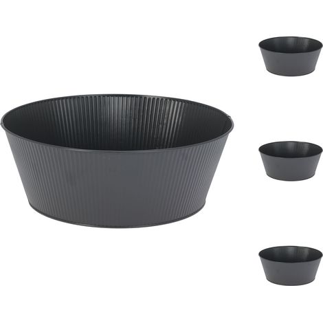 4er Blumentopf Ø22xH10cm-ME1000210-Anthrazit-4er (1/3)