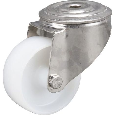 Roulettes pivotantes en acier inoxydable à bandage en matière synthétique TENTE 8470UOO080P3013