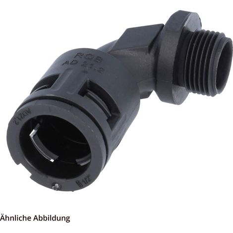 FLEXA FVB90 Schnellverschraubung 90 Grad Bogen Gewinde M12x1,5 für Schlauch-Außendurchmesser 10,0mm konisch dichtend mit Außengewinde - 1 Stück (1/3)