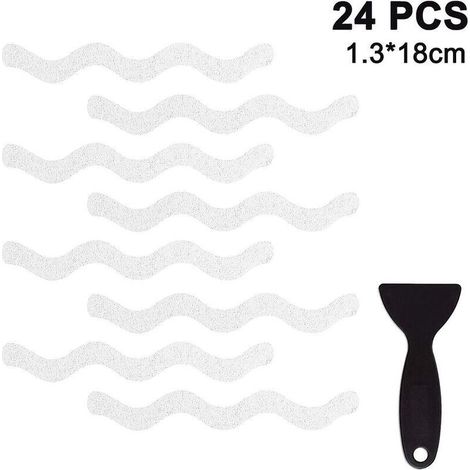 Autocollant Antidérapant - PEVA Transparent - Pour Douche Escalier Sol Humide - 24 Pièces (1/3)