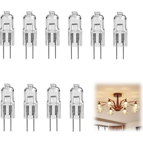 Confezione da 10 lampadine alogene G4 12 V 10 W Halostar G4-Sockel Bianco caldo 2900 K Lampade alogene con attacco a pin Lampadine con attacco per plafoniera Cappa da cucina Lampadario Illuminazione a (1/5)