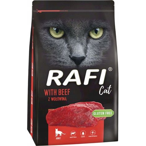 Rafi, cibo secco per gatti, al gusto di manzo, 7 kg