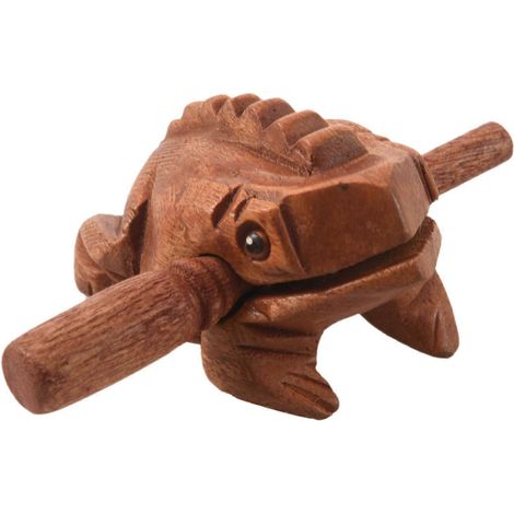 Geschnitzter Holzfrosch, musikalischer Schlagblock, quakendes Geräusch (1/5)