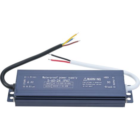 Adaptateur de transformateur d'alimentation, interrupteur de pilote LED IP67, sortie de tension constante pour bande lumineuse, boîte à lumière extérieure, panneau (1/5)