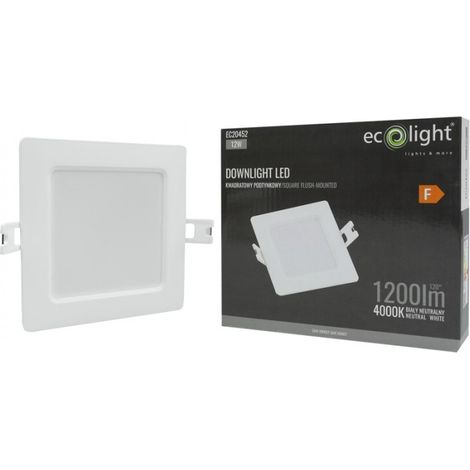 Downlight incasso quadrato bianco 17cm 12W 4000K Ecolight (1/4)
