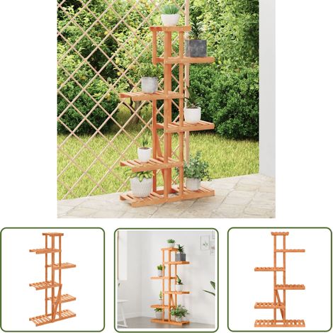 The Living Store Support à fleurs 75x25x140,5 cm bois massif de sapin - Support Plante - Rangement Intérieur - Meuble Jardin - Étagères Murales - Déco Murale (1/5)