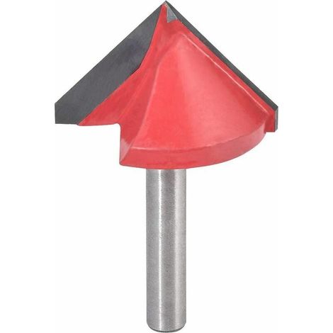 Fraise à rainurer V, Fraise en carbure de tungstène en V pour la gravure CNC, Outil à bois pour fraise en bout avec queue de 6mm (tige de 6mm, 32mm de largeur, 90 degrés) (1/5)