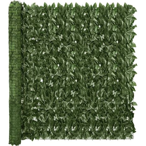 Paravento per balcone protezione privacy paravento con foglie verde scuro 600 x 150 cm 020010012