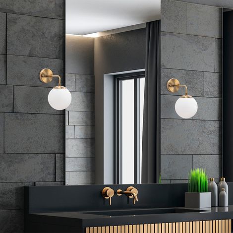 Wandlampe Bronzefarbene Glaskrempe