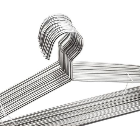 Lot de 20 cintres métalliques en acier inoxydable massif de 17,7 pouces (1/5)
