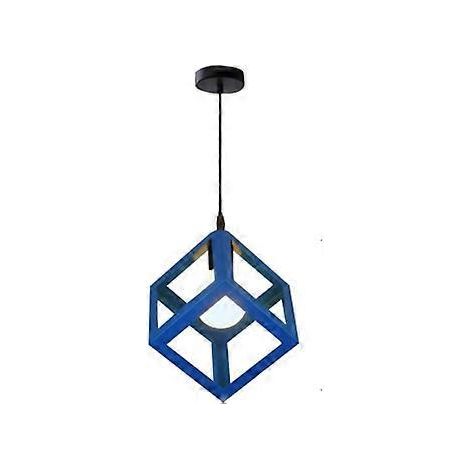 Moderne Industrieleuchte, Deckenleuchte mit Metallkäfig E27 (Cube Blue)