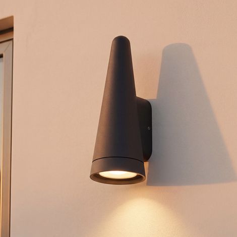 Außenlampe Anthrazit GU10 IP54 H: 22.1 cm Downlight Wandleuchte Haus Fassade