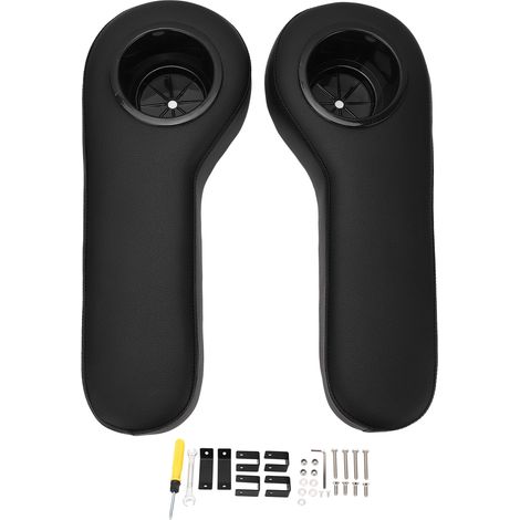 2 porte-gobelets noir pour repose-bras arrière de chariot de golf, universel, compatible cadre tube carré 1 pouce, remplacement E-Z-GO (1/5)