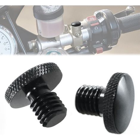 Motorrad-Rückspiegelkappen, M8x1,25 Gewinde, CNC-gefrästes Aluminium, rostfrei, universell für Roller (1/5)